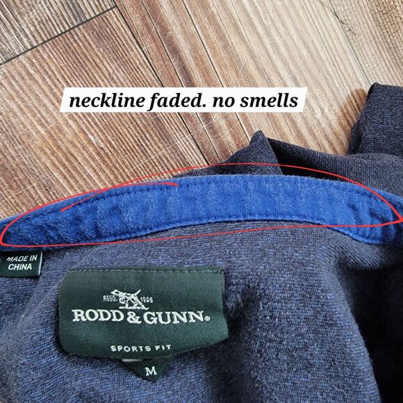 RODD & GUNN SPORT FIT MENS M Henley STYLE LONGSLEEVE SHIRT Casual Blue - Picture 8 of 9